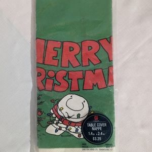 VTG sealed Ziggy Merry Christmas paper Table Cover Carlton